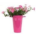 Houston International Trading Houston International Trading 8300E HPK Enameled Galvanized Vase; HotPink 8300E HPK